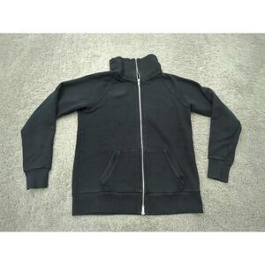 J Crew Full Zip Sweatshirt Mens Small Black‎ Long Sleeve Pockets Fleece